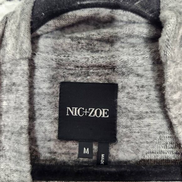 Nic+Zoe Womens Gray Open Front Long Sleeve Knit Rayon Blend Cardigan Medium - Picture 9 of 10